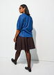 Chemisier en jean avec poche poitrine et manches coude, Bleu, Model image number 2