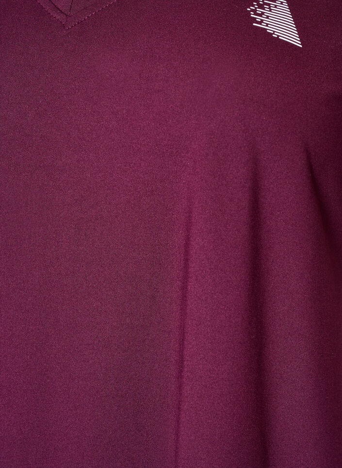Loose training t-shirt with V-neck, Violet, Packshot image number 2
