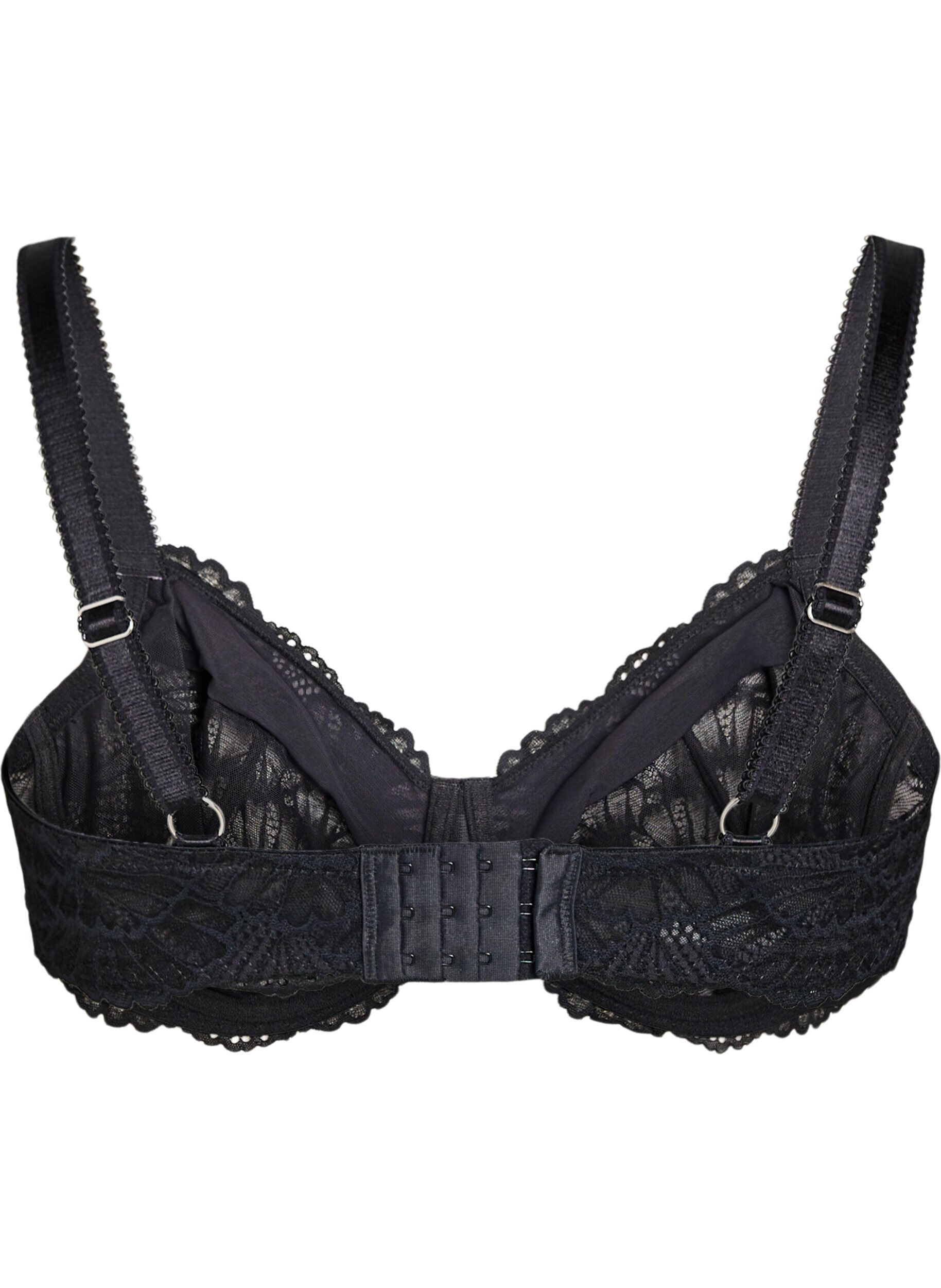 Zizzi Soutien-gorge en dentelle &agrave; armatures et couvrance totale, Noir, Packshot image number 1