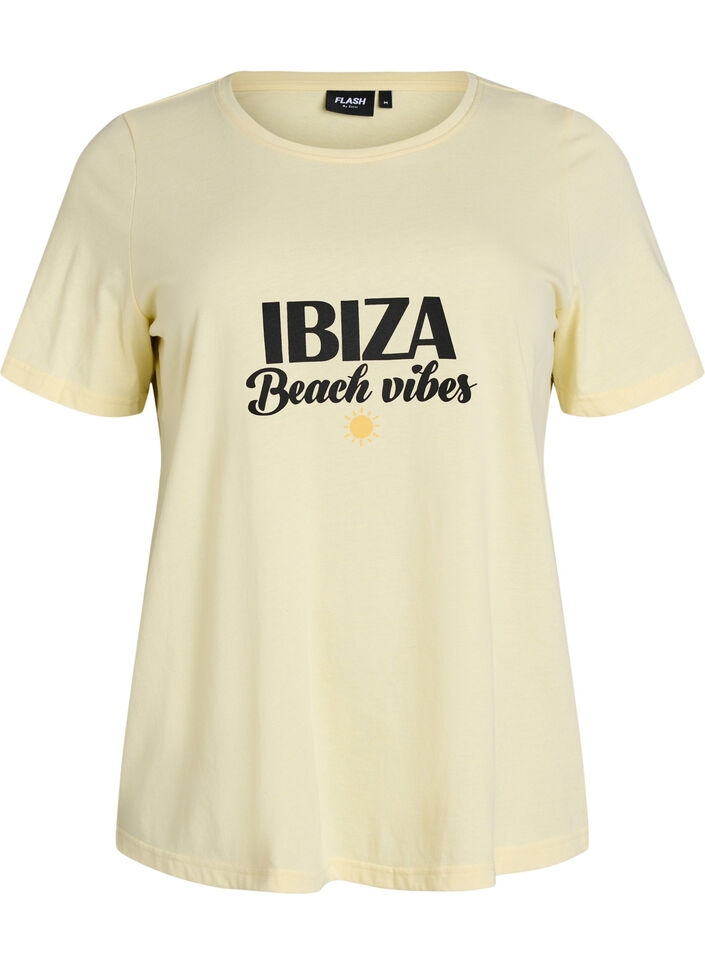 T-shirt imprim&eacute;, Jaune, Packshot image number 0