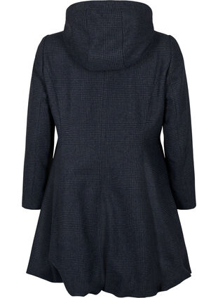 Manteau à carreaux avec de la laine, Dark Grey Melange, Packshot image number 1