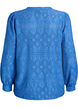 Blouse à manches longues avec broderie ajourée, Bleu, Packshot image number 1