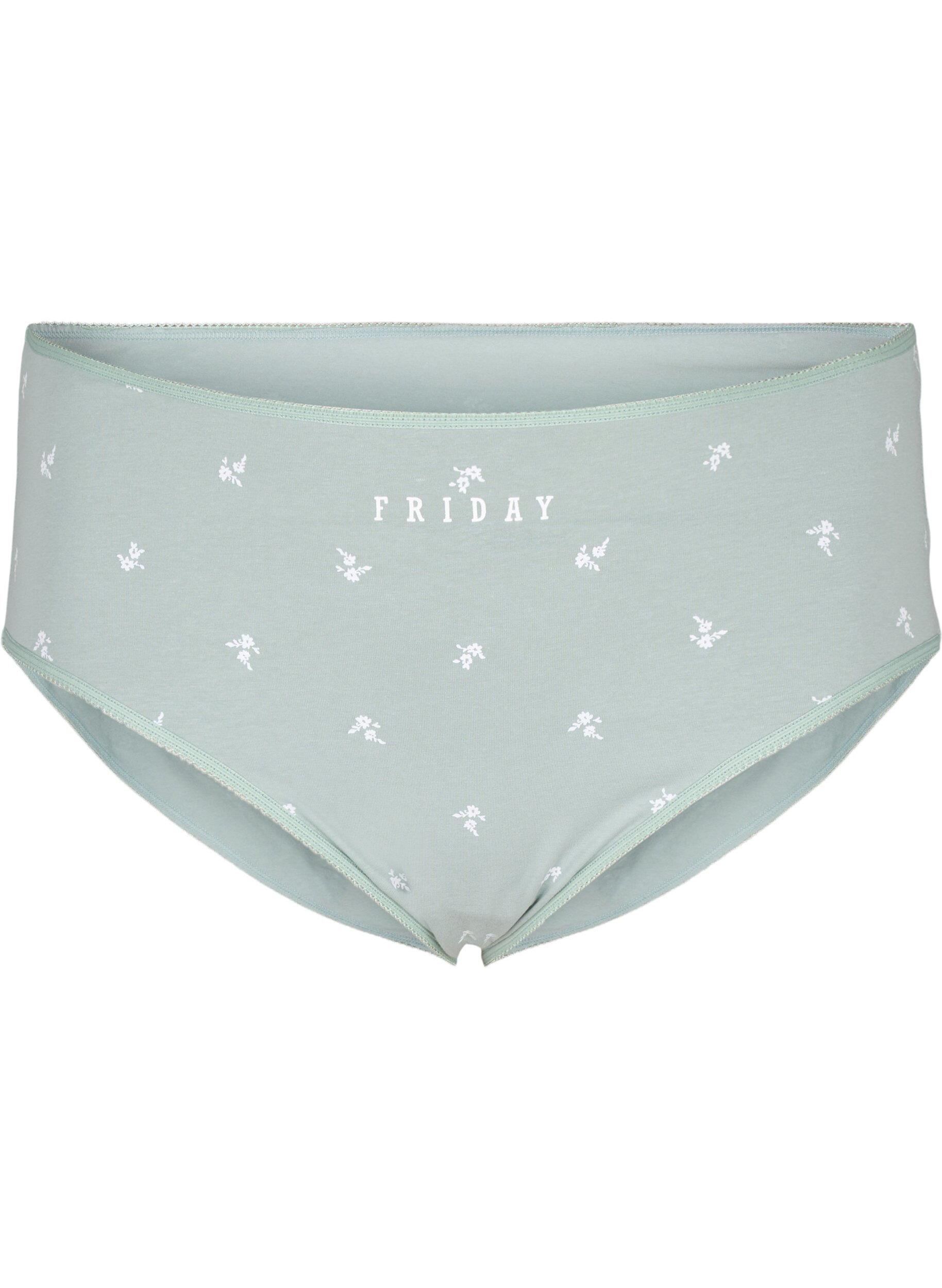 Zizzi 7-pack de culottes avec une taille standard, Vert clair, Packshot image number 3