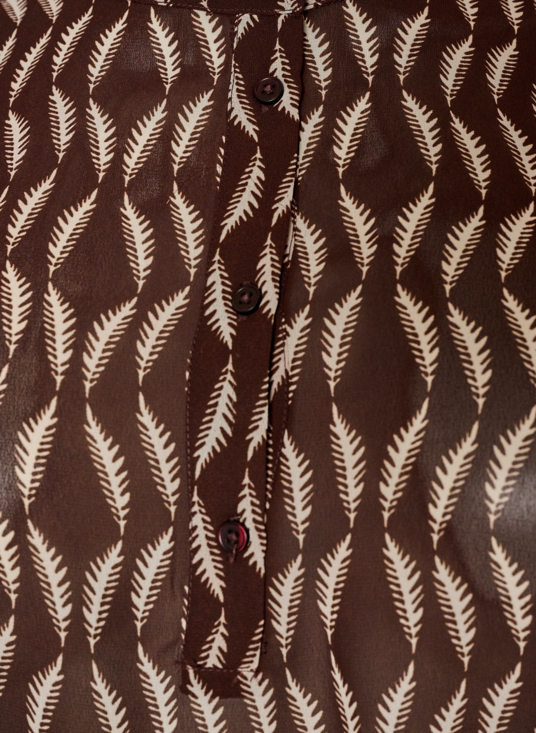 ZizziBlouse avec imprim&eacute; int&eacute;gral et patte de boutonnage courte, Marron, Packshot image number 2