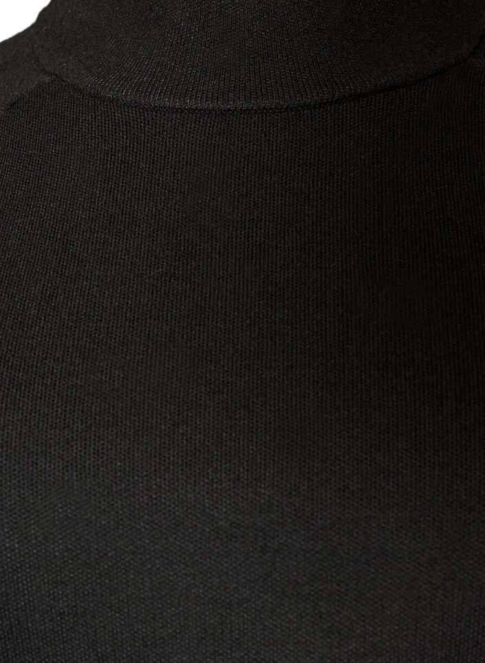 Blouse en maille en m&eacute;lange de viscose &agrave; col roul&eacute;, Noir, Packshot image number 2