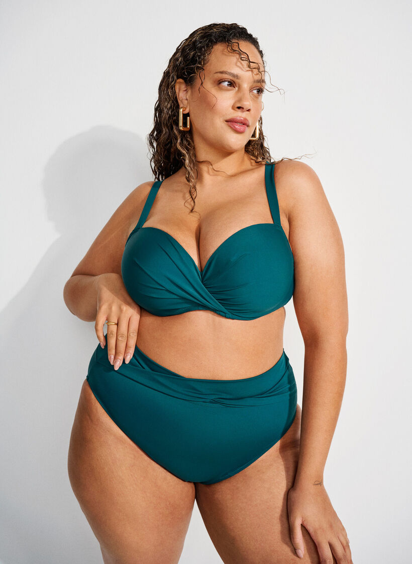 Culotte de bikini avec d&eacute;tail crois&eacute;, Vert, Image image number 0