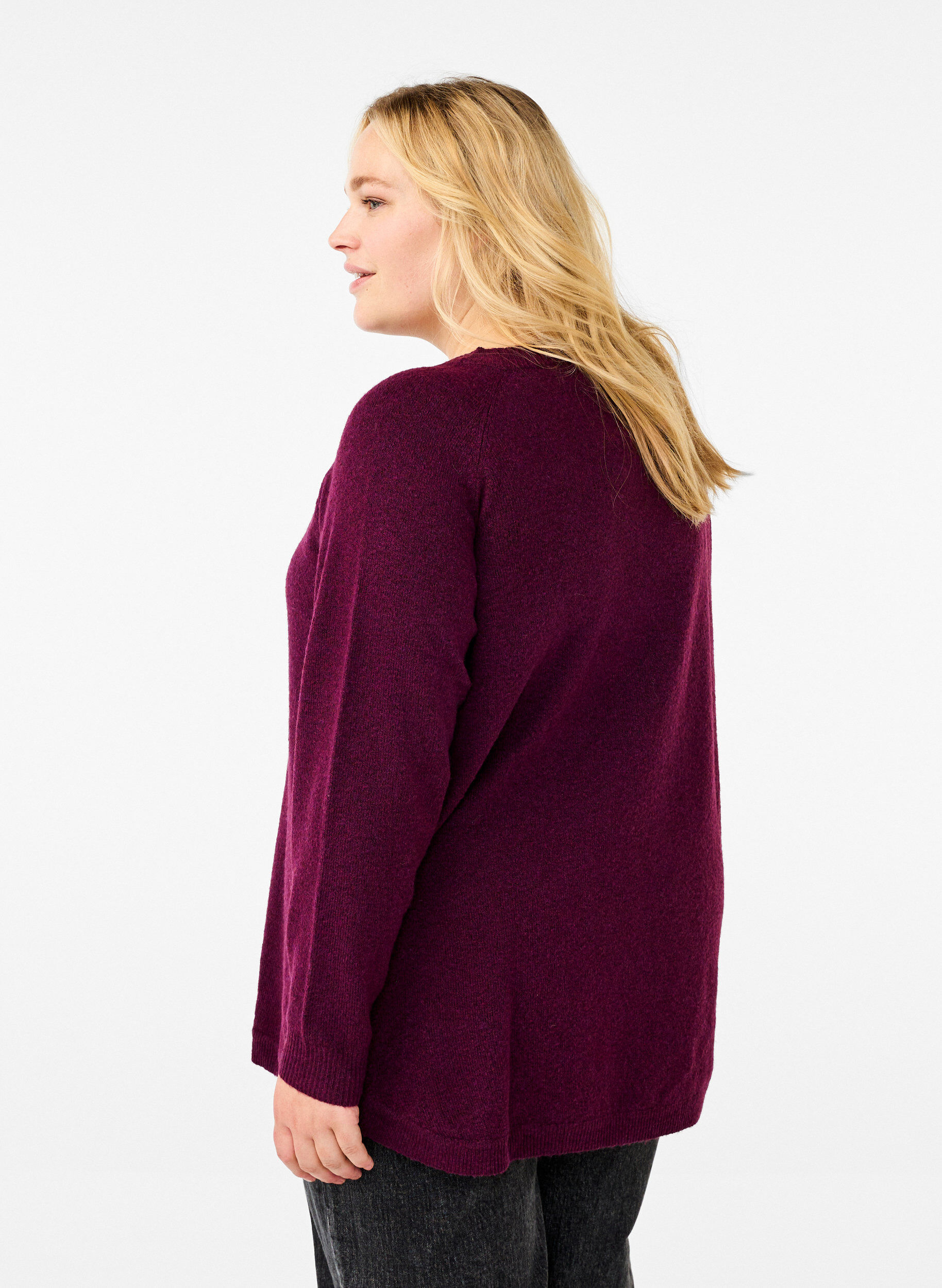 Zizzi Chemisier en tricot avec des d&eacute;tails de perles, Potent P. Black Mel., Model image number 1