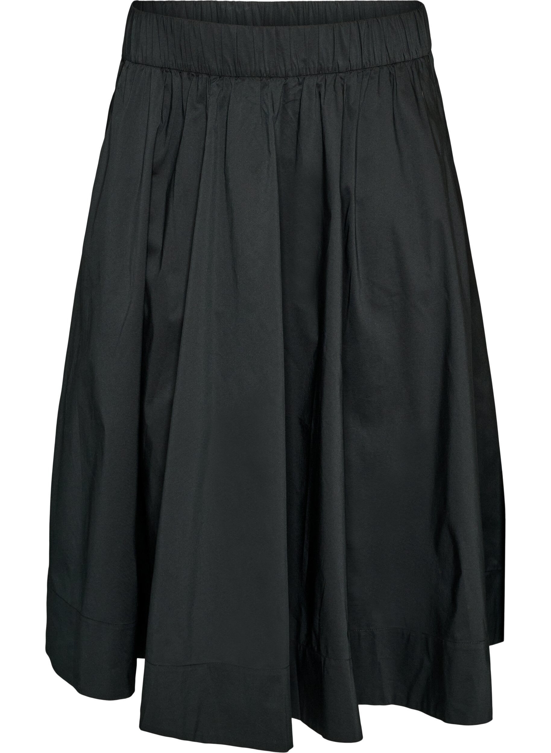 ZizziJupe midi ample &agrave; coupe &eacute;vas&eacute;e, Noir, Packshot image number 0