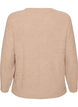 Blouse en maille c&ocirc;tel&eacute;e avec d&eacute;tails de boutons, Beige, Packshot image number 1