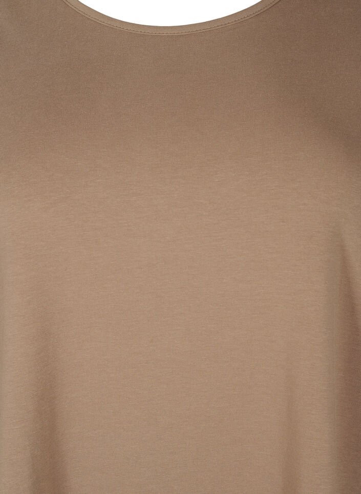 Tunique coupe trapèze à manches 3/4, Shitake, Packshot image number 2