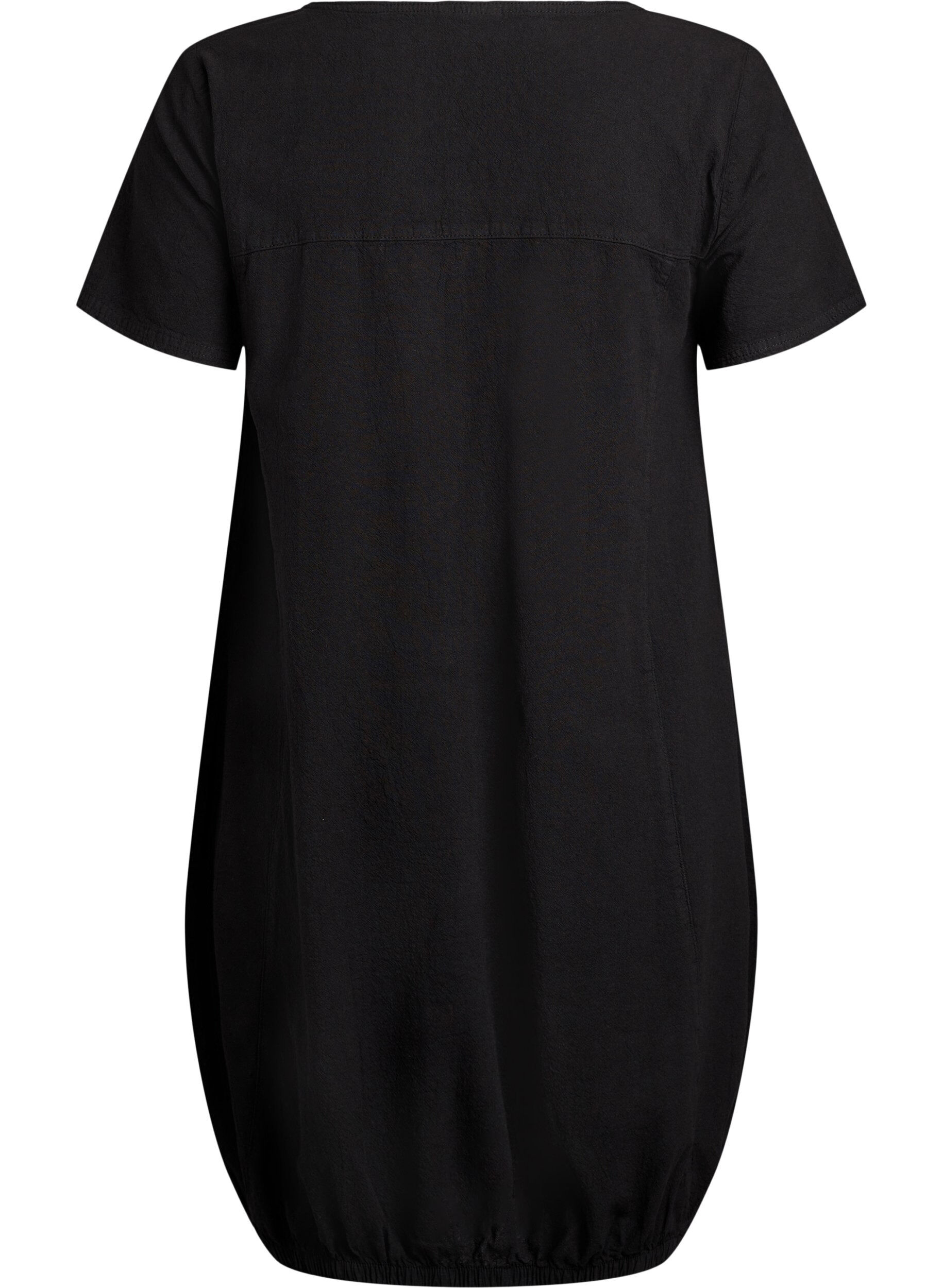 ZizziRobe en coton &agrave; manches courtes, Noir, Packshot image number 1