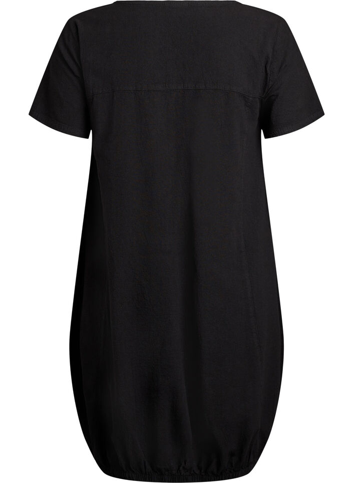 Robe en coton &agrave; manches courtes, Noir, Packshot image number 1
