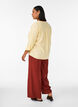 Pantalon large en lin et viscose, Bordeaux, Model image number 1