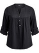 Blouse en mousseline de coton avec broderie anglaise, Noir, Packshot image number 0