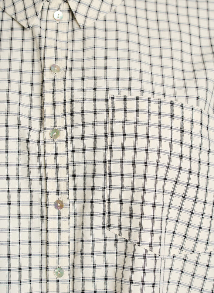 Chemise &agrave; carreaux avec une poche poitrine, Blanc, Packshot image number 2