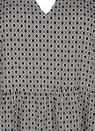 FLASH - Robe trapèze imprimée, Black White Graphic, Packshot image number 2