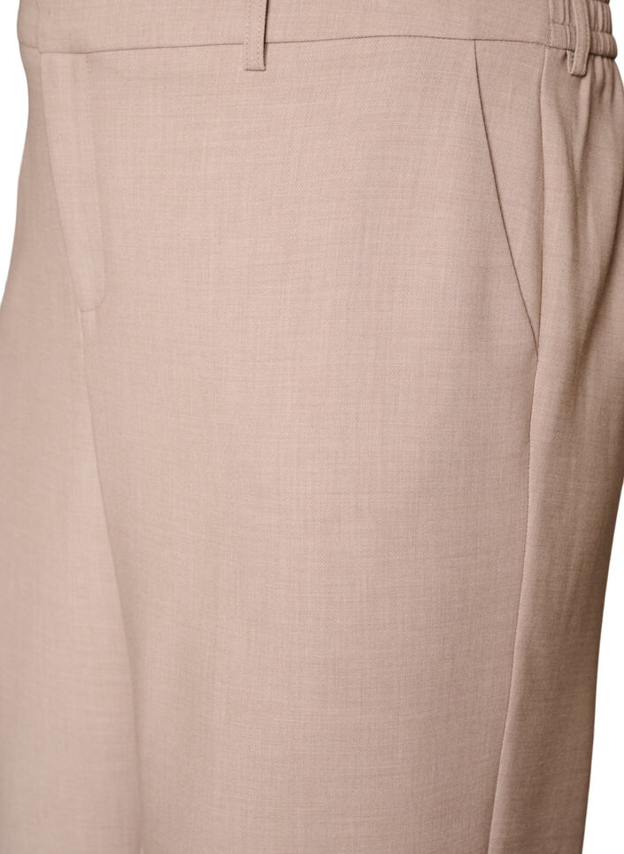 Pantalon de tailleur taille haute et coupe droite, Beige, Packshot