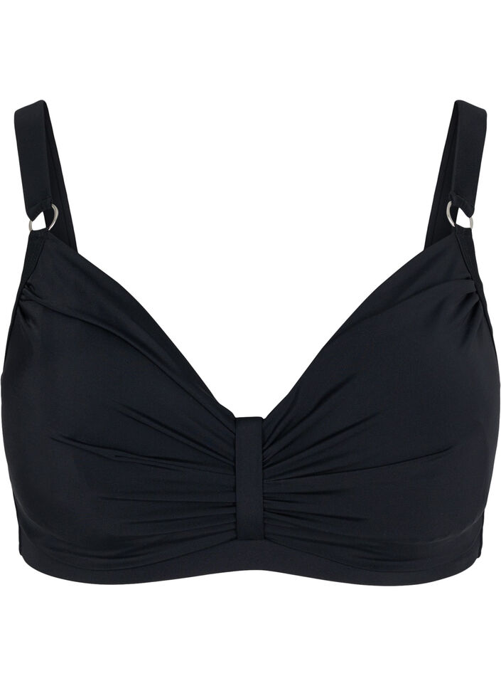 Haut de bikini &agrave; armatures avec draperies, Noir, Packshot image number 0