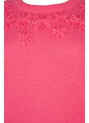 Pull en maille avec détail floral, Hot Pink, Packshot image number 2
