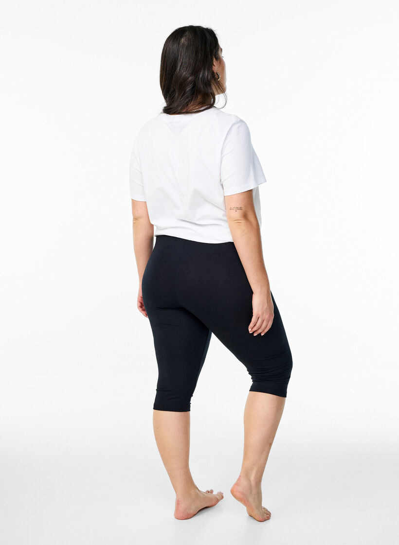 Leggings 3/4 de base en viscose, Black, Model image number 1