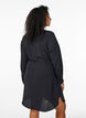 Robe mi-longue avec ceinture à nouer, Noir, Model image number 2