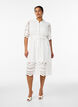 Robe chemise en broderie anglaise avec une ceinture &agrave; nouer, Blanc, Model image number 1