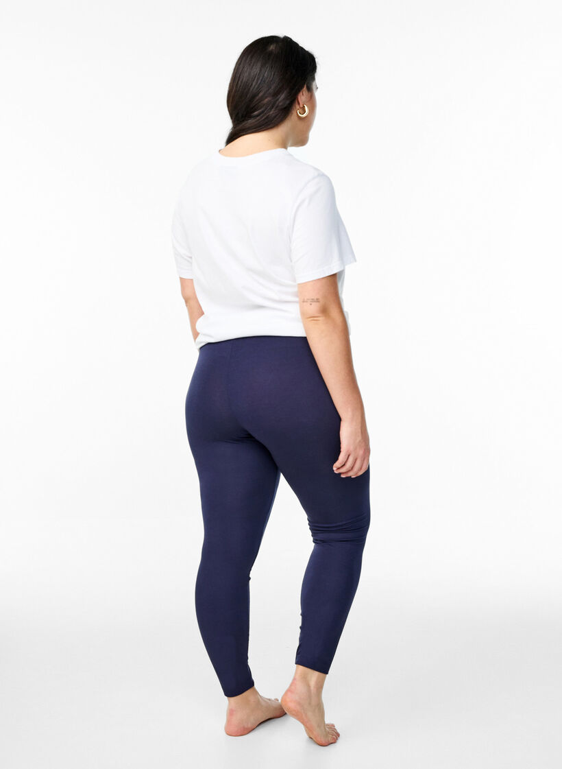 Leggings basiques en viscose, Bleu, Model image number 2