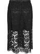 Jupe midi en dentelle avec taille &eacute;lastique, Noir, Packshot image number 1