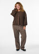Cardigan en tricot c&ocirc;tel&eacute; avec boutons, Marron, Model image number 1