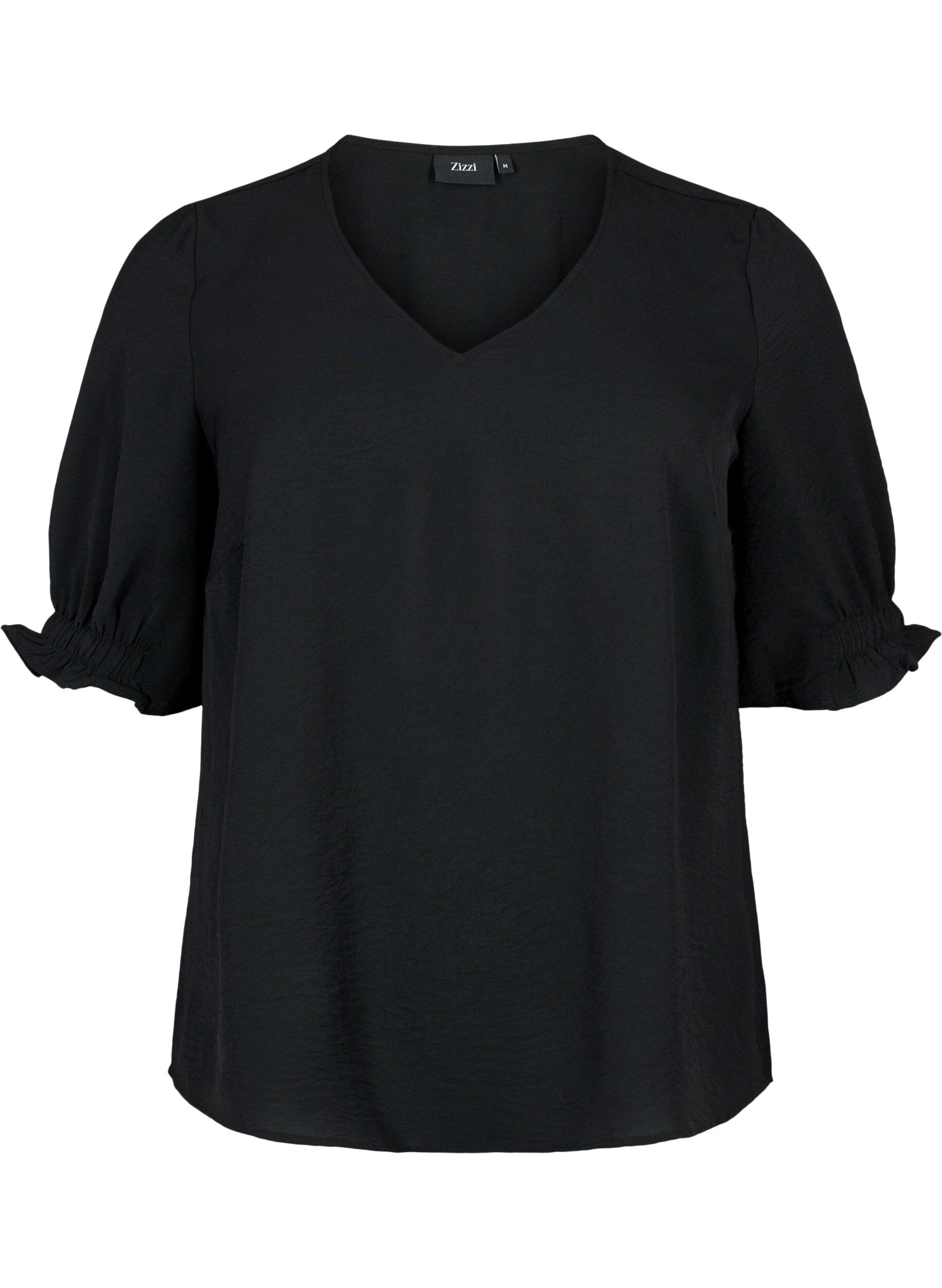 ZizziBlouse avec col en V , Black, Packshot image number 0