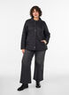 Veste l&eacute;g&egrave;rement matelass&eacute;e &agrave; surpiq&ucirc;res d&eacute;coratives, Noir, Model image number 1