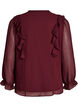 Blouse transparente avec volants et liens &agrave; nouer, Bordeaux, Packshot image number 1