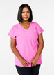 T-shirt de sport ample avec col en v, Rose, Model image number 0