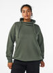 Sweatshirt avec col montant et poches, Vert, Model image number 0