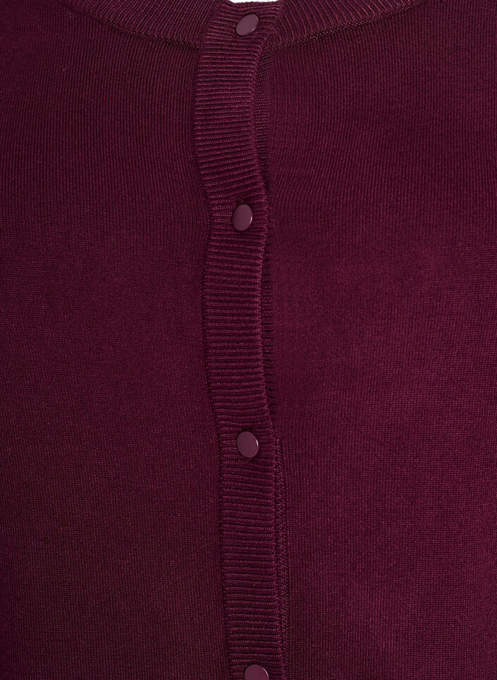 Cardigan en tricot avec col rond et boutons, Bordeaux, Packshot image number 2