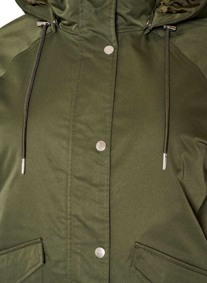 Parka matelass&eacute; avec une capuche amovible, Vert fonc&eacute;, Packshot image number 2