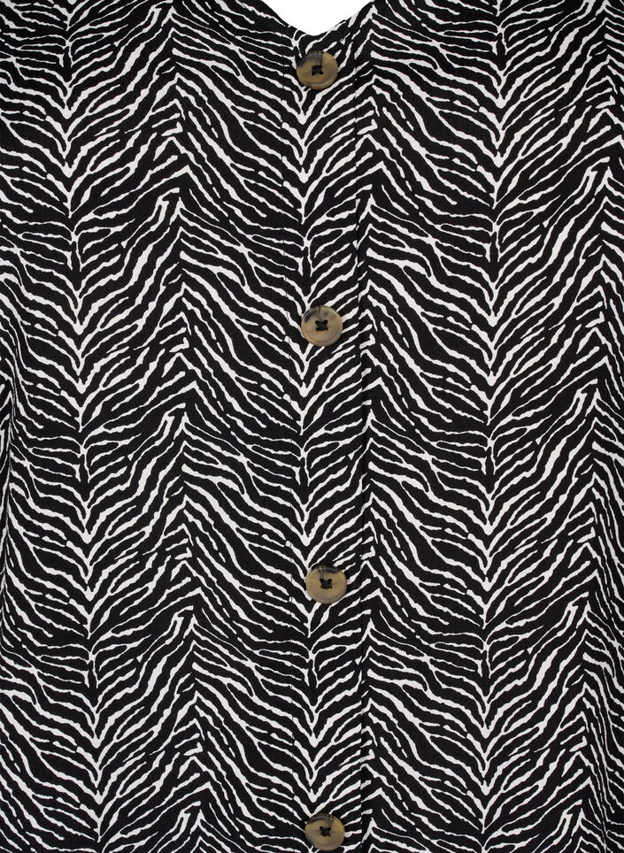 Chemisier en viscose avec boutons, Black Graphic AOP, Packshot image number 2