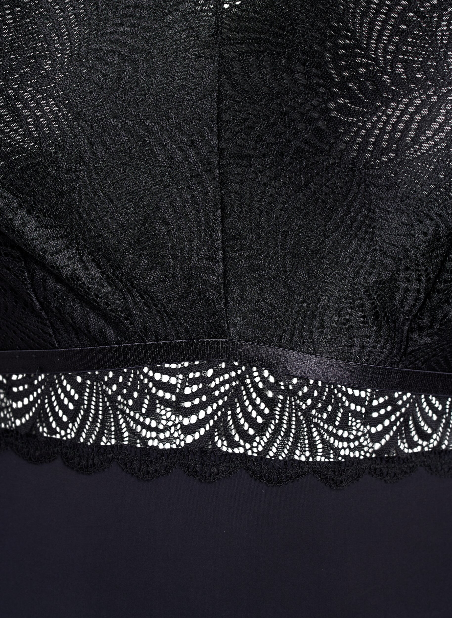 Zizzi Body &agrave; manches courtes avec dentelle, Noir, Packshot image number 2