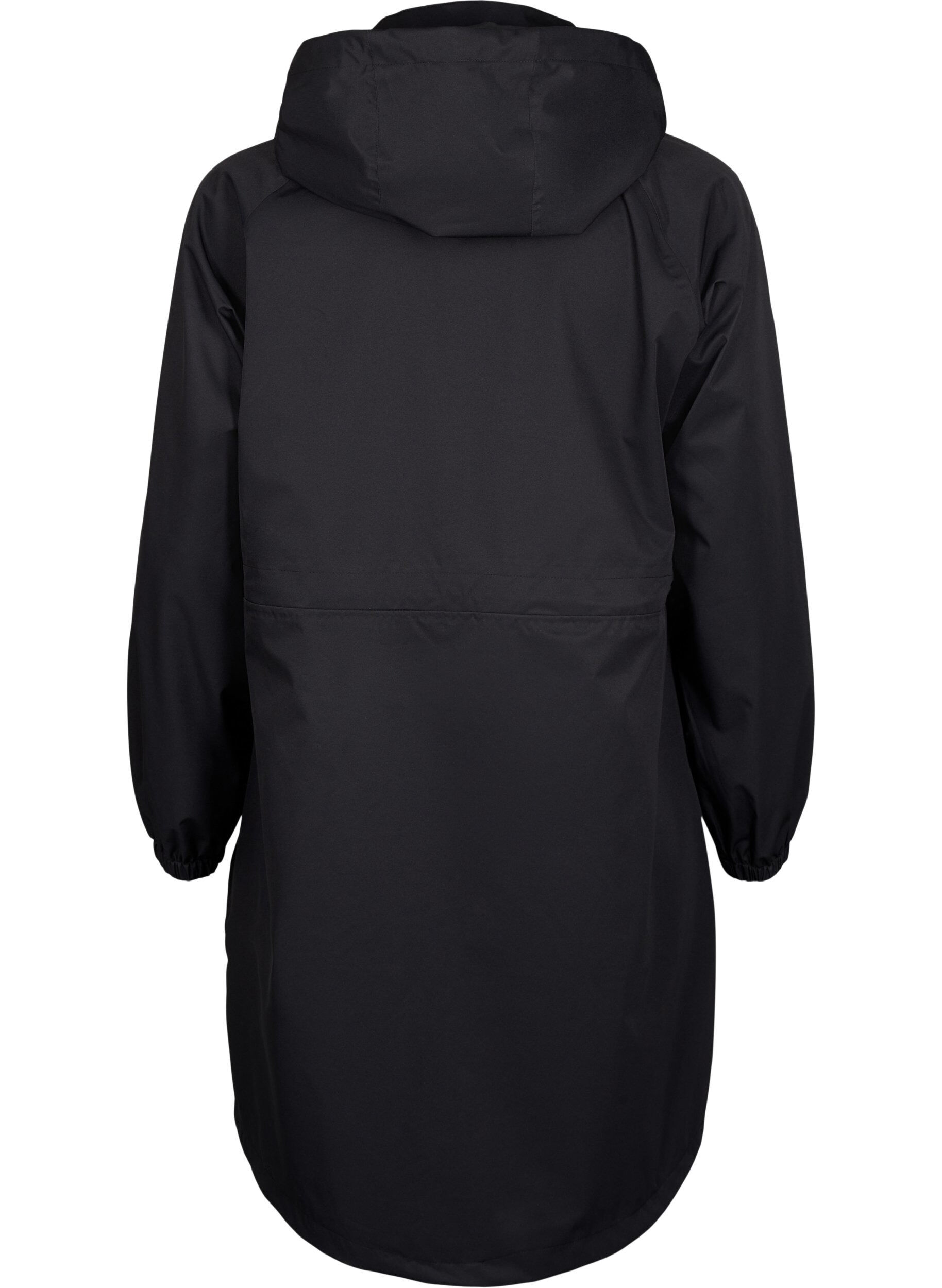 Zizzi Manteau fonctionnel avec poches et capuche, Black, Packshot image number 1