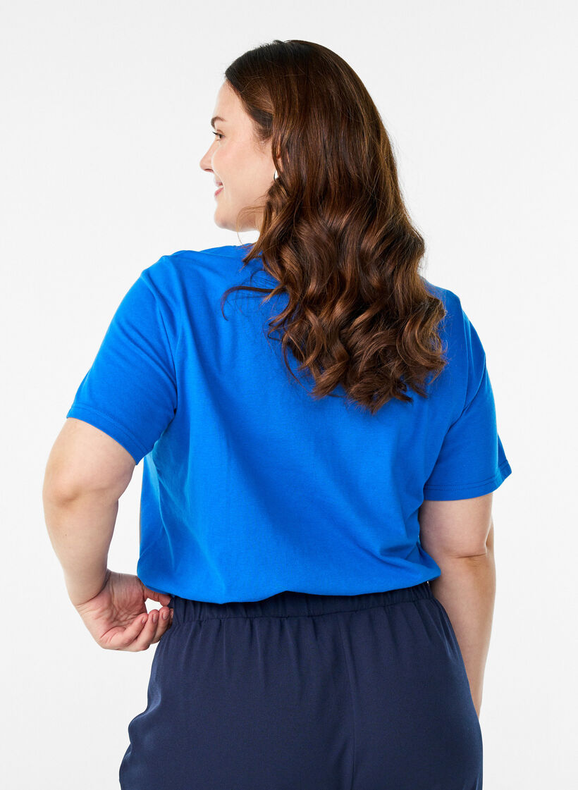 T-shirt imprim&eacute;, Bleu, Model image number 2