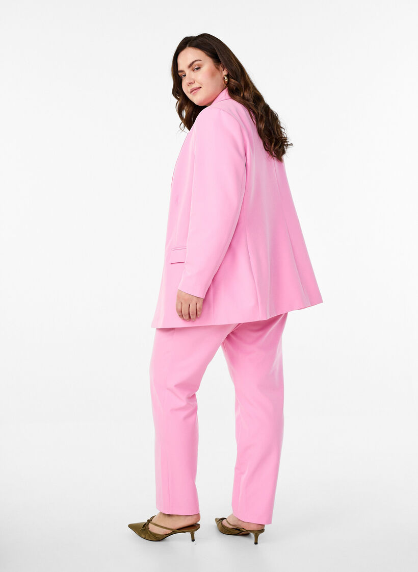 Pantalon avec poches et jambes droites, Rose, Model image number 1