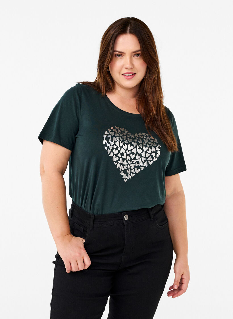 FLASH – T-shirt avec motif, Vert foncé, Model image number 0