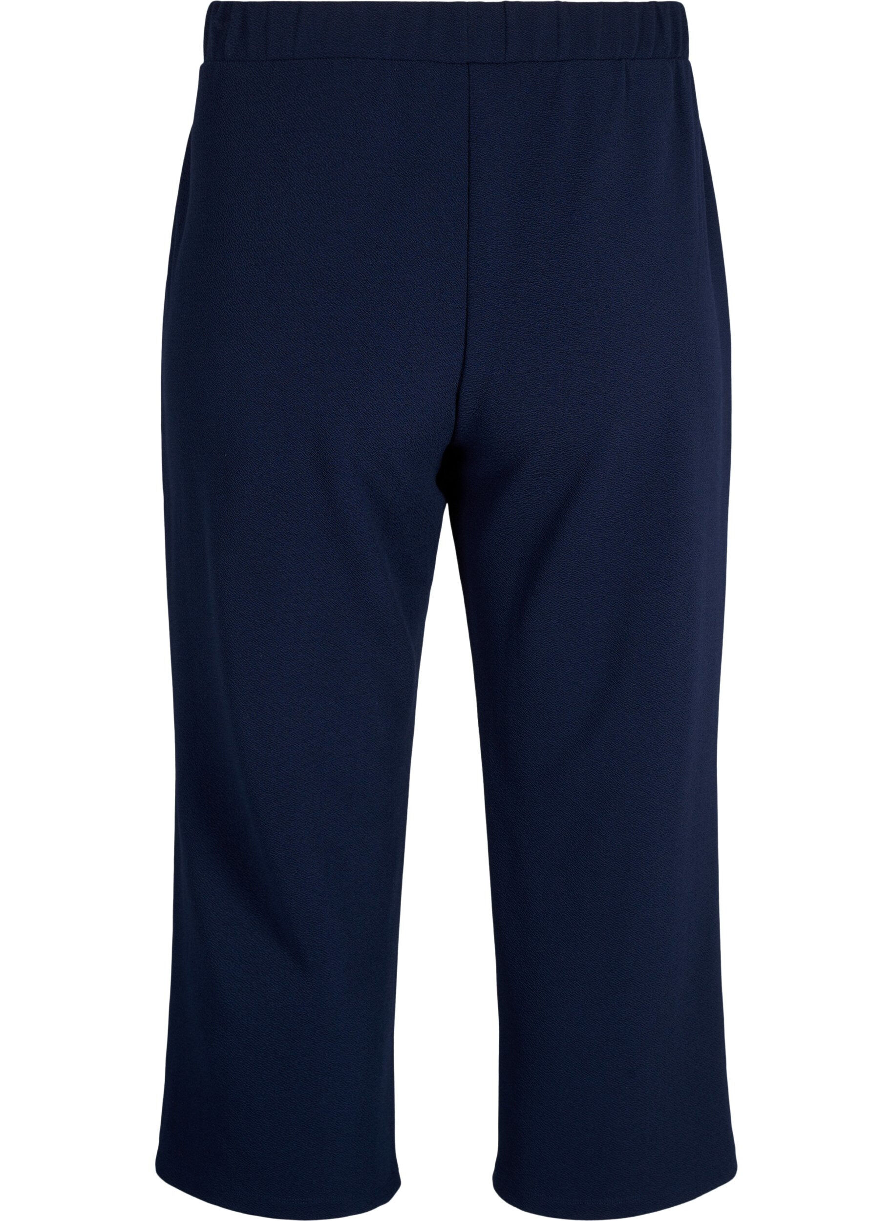 Zizzi Pantalon ample avec longueur 7/8, Bleu, Packshot image number 1