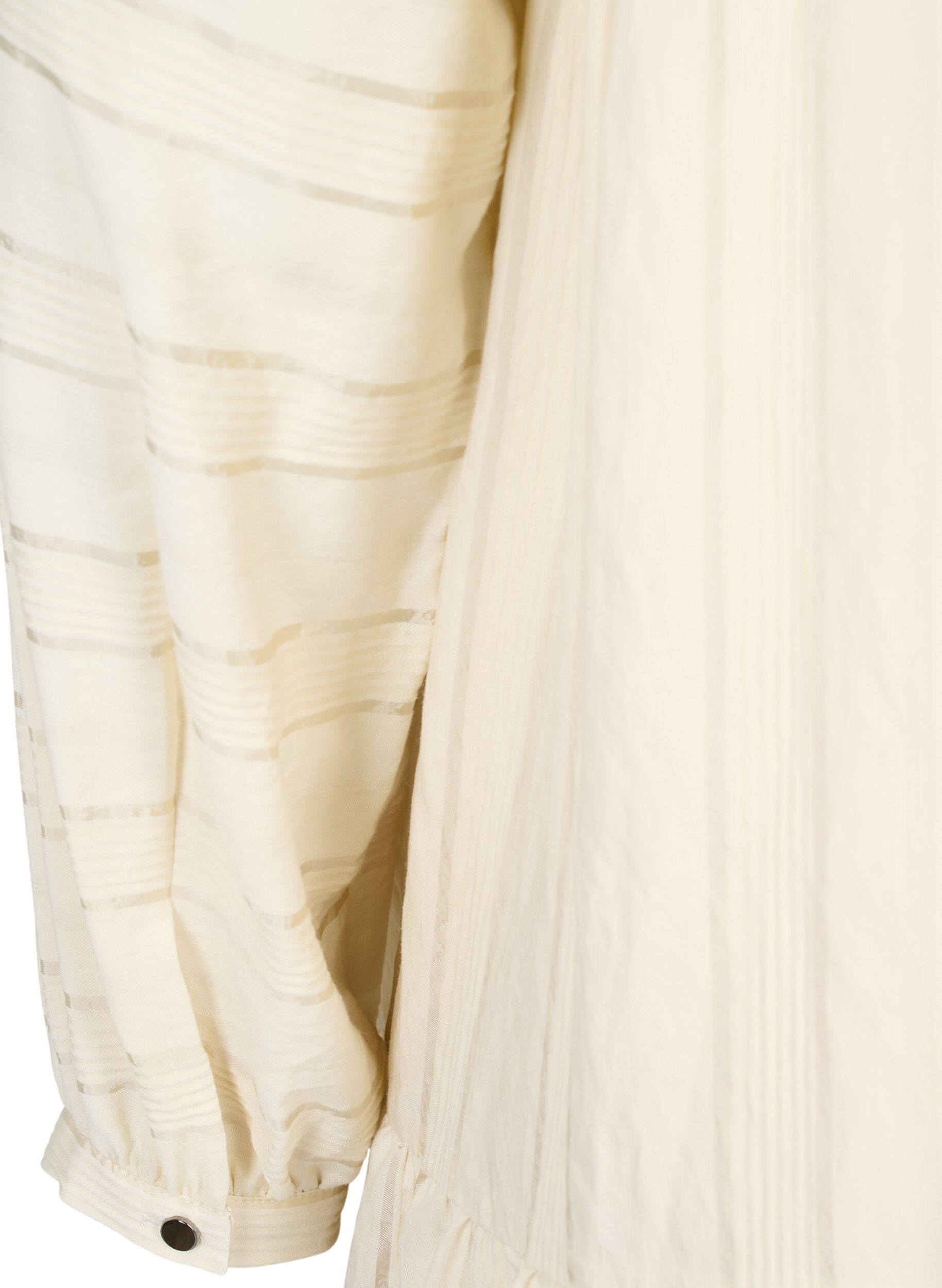 Zizzi Tunique en viscose &agrave; motifs avec boutons et manches longues, Fog, Packshot image number 3