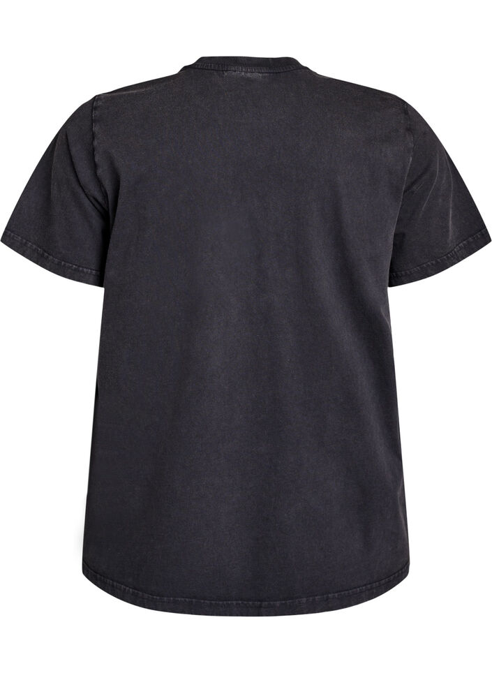 T-shirt à imprimé nounours et effet délavé, Gris, Packshot image number 1