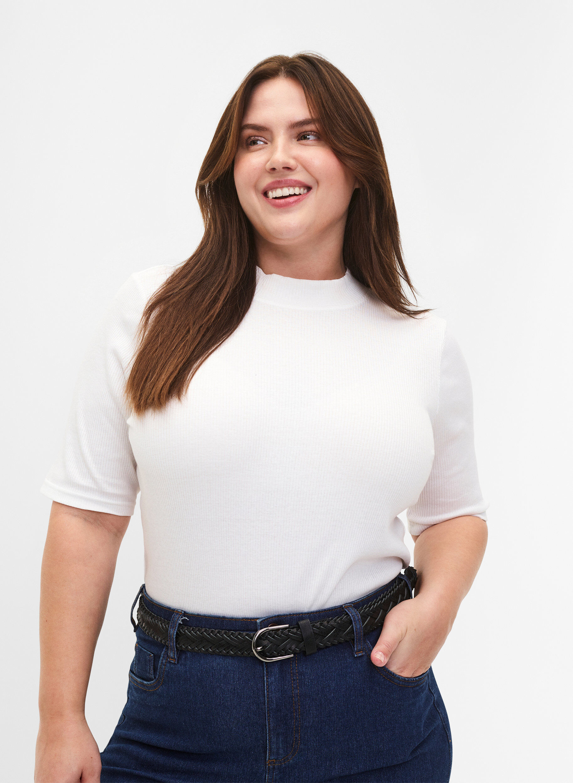 Zizzi Ceinture tress&eacute;e, Black, Model image number 0