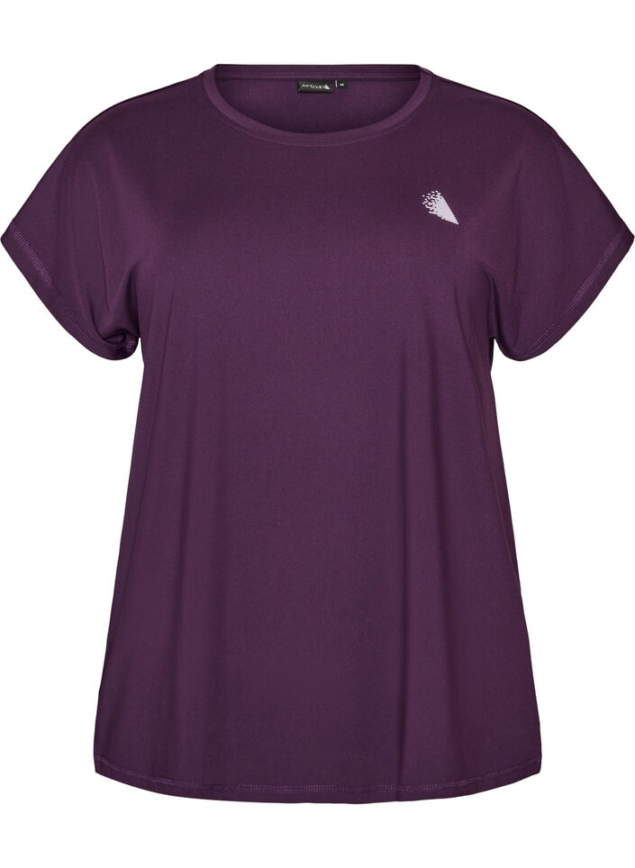 T-shirt de sport couleur unie, Violet, Packshot image number 0