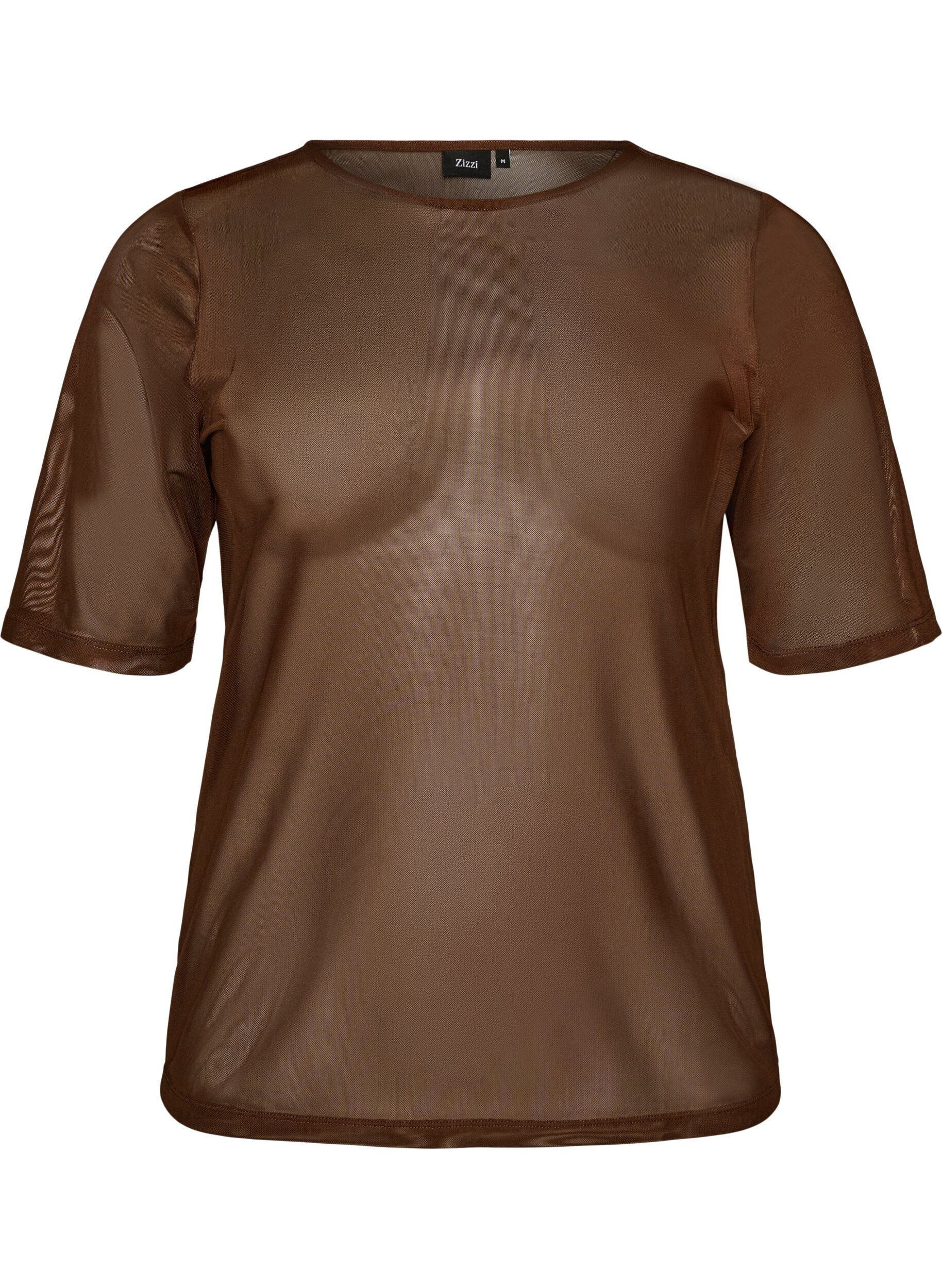 Top en maille avec manches courtes et col rond