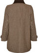 Manteau &agrave; carreaux avec col en velours c&ocirc;tel&eacute;, Marron, Packshot image number 1