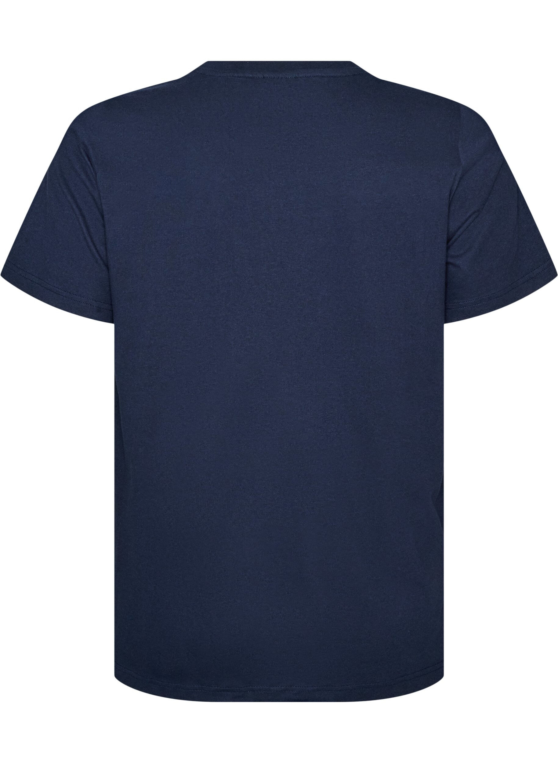 ZizziT-shirt en coton bio avec motif ourson, Bleu, Packshot image number 1